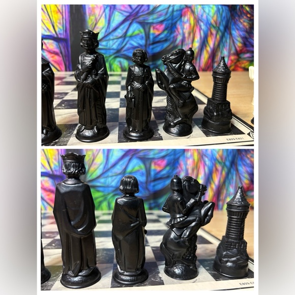 Vintage E.S. Lowe Renaissance Chessmen Set 1979 Complete w/ Board & Box No. 831 - Picture 15 of 16